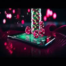 Tampilan baccarat live di ponsel dengan opsi chat pemain